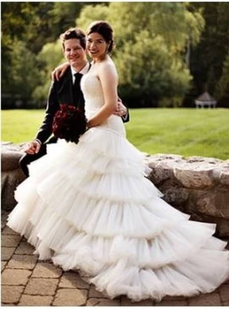 Ryan Piers Williams and his wife America Ferrera at their wedding day